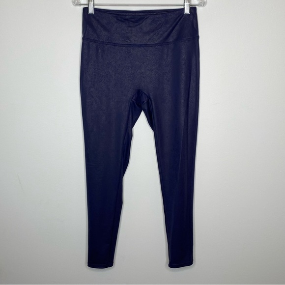 All Worthy by Hunter McGrady Navy Blue The Ultimate Faux Leather Leggings - Picture 1 of 9